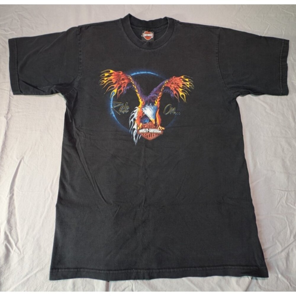 Harley Davidson Pacific Honolulu Hawaii Mens Large Black T-Shirt Pheonix Ride On